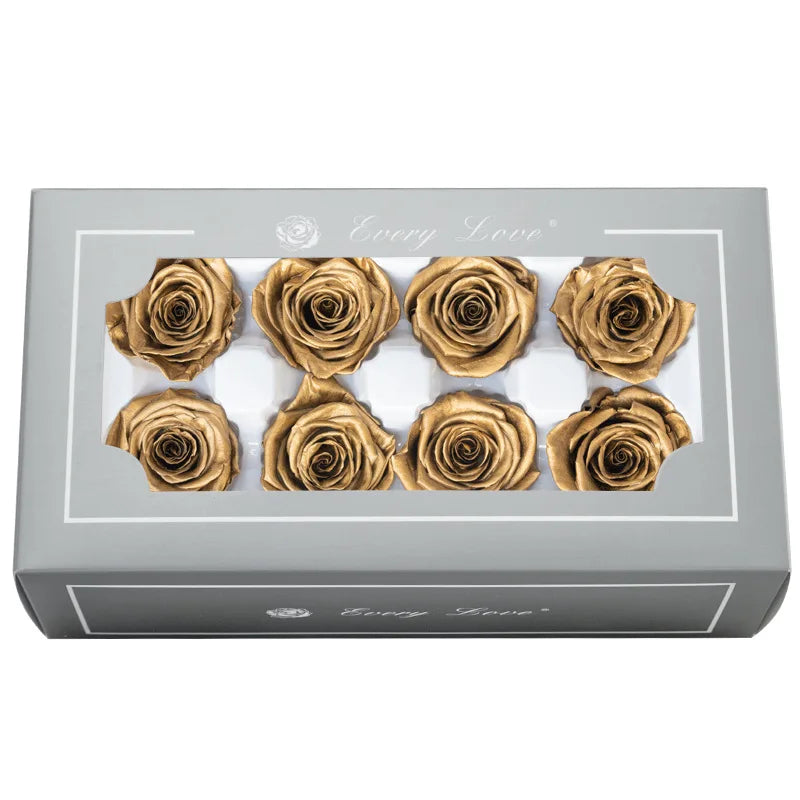 A Grade Preserved Gold Silver Plated Rose Eternal Rose Head Imortal Rose Wedding Home Office Decor Florist Flower DIY Material