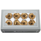 A Grade Preserved Gold Silver Plated Rose Eternal Rose Head Imortal Rose Wedding Home Office Decor Florist Flower DIY Material