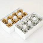 A Grade Preserved Gold Silver Plated Rose Eternal Rose Head Imortal Rose Wedding Home Office Decor Florist Flower DIY Material