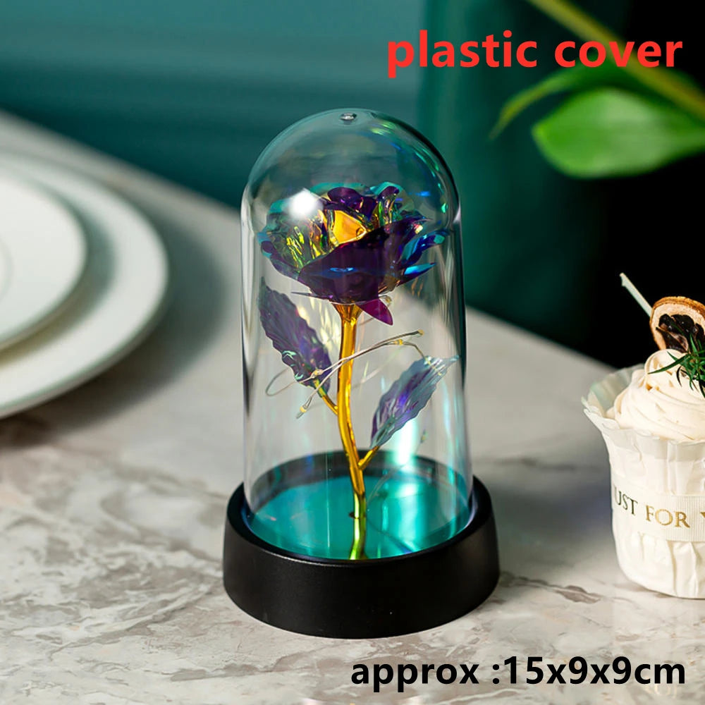 LED Galaxy Three Rose Artificial Flowers, Wedding Decoration, Creative Valentine'S Day and Mother'S Day Gift without Battery 1Pc