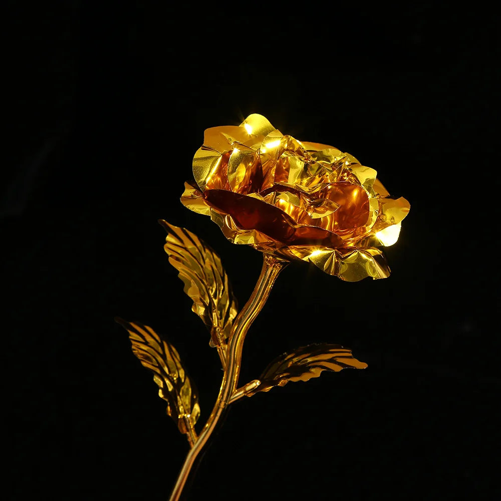 24K Gold Foil Rose Flower Galaxy Rose Artificial Rose Gift for Women Valentine's Day Mother'S Day Anniversary Birthday Decor2026