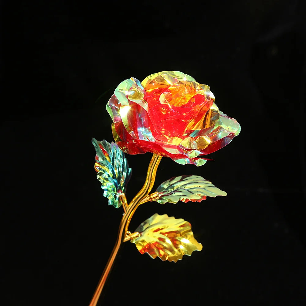 24K Gold Foil Rose Flower Galaxy Rose Artificial Rose Gift for Women Valentine's Day Mother'S Day Anniversary Birthday Decor2026