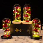 LED Galaxy Three Rose Artificial Flowers Wedding Decor Creative Valentine's Mother's Day Gift Dome Rose Valentines Ornament