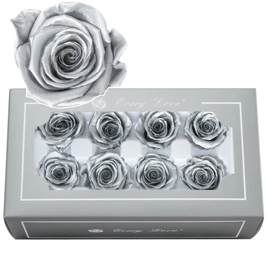 A Grade Preserved Gold Silver Plated Rose Eternal Rose Head Imortal Rose Wedding Home Office Decor Florist Flower DIY Material